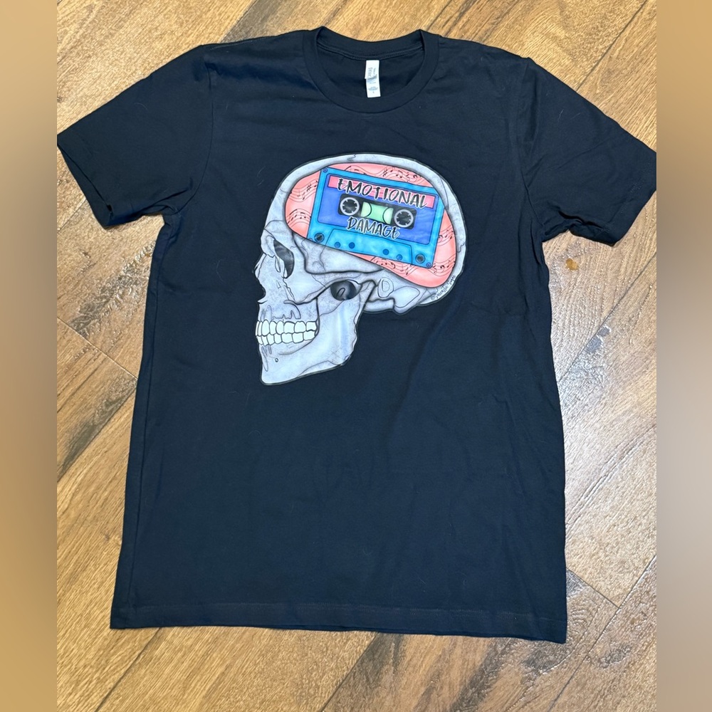 Black Graphic Skull Short Sleeve Tee